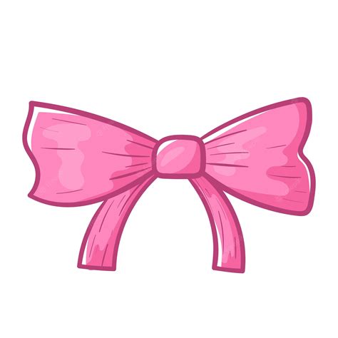 Premium Vector | Baby girlish pink bow vector isolated doodle illustration