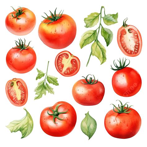 Watercolor Tomato Clip Art, Tomato, Watercolor, Clip Art PNG ...