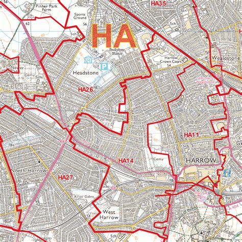 Harrow Postcode Map (HA) – Map Logic