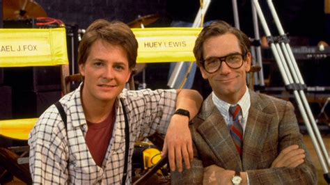 Michael J Fox and Huey Lewis on the Back to the Future set. (1985) : r/OldSchoolCool