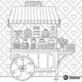Candy cart colouring Page Coloring Pages Unicorn  sketch template