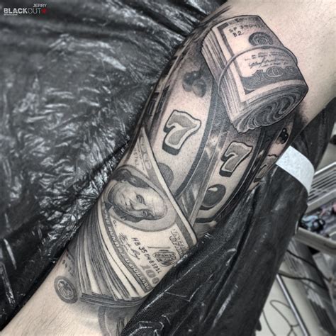 In GOD We Trust ONE 💰 by @jerry_tattoo #blackouttattoocollective # ...