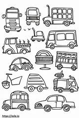 Kindergarten Land transportation coloring Sheet sketch template