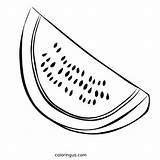 Watermelon Slice Easy Drawing Coloring Page sketch template