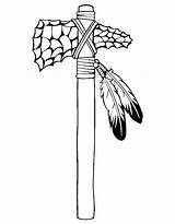 Indian Axe Native American Coloring Page sketch template
