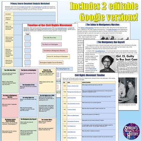 Civil Rights Movement Timeline Activity