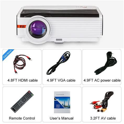 8000lm LED LCD Home Theater Projector HDMI HD USB VGA TV + WiFi Dongle ...