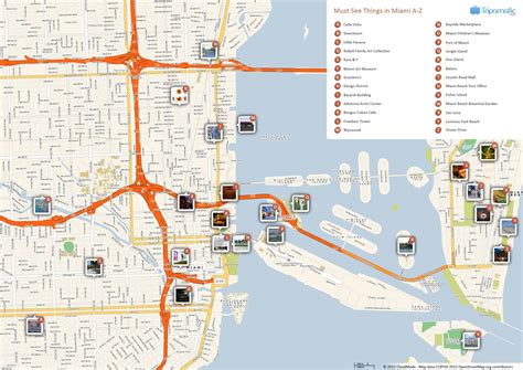 Miami tourist map - Tourist map of Miami (Florida - USA)