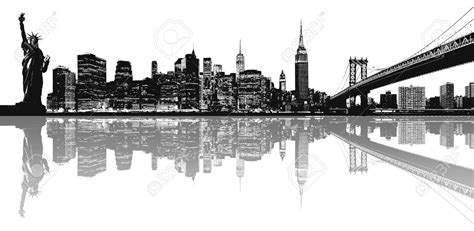 New York Skyline Silhouette Painting at PaintingValley.com | Explore ...