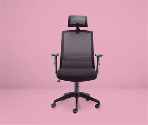 Denali High Back Black Mesh Chair With Headrest | UK Office Furniture
