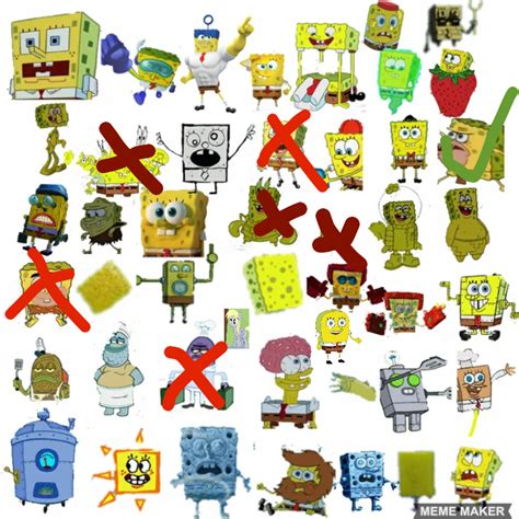 spongebob variations, forms, ancestors, descendants, counterparts | Fandom