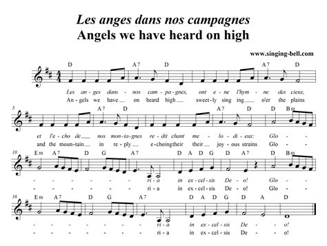 Free Christmas Carols > Angels we have heard on high (Les anges dans nos campagnes) - free mp3 ...