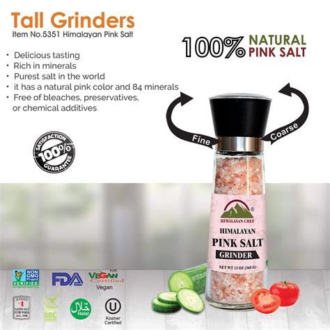 Himalayan Chef 100% Organic Pink Salt Tall Grinder -368G : Buy Online At Best Prices In Pakistan ...