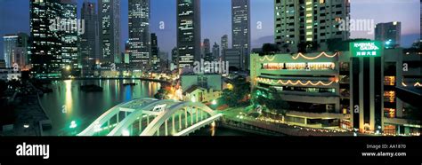 Singapore night skyline Stock Photo - Alamy