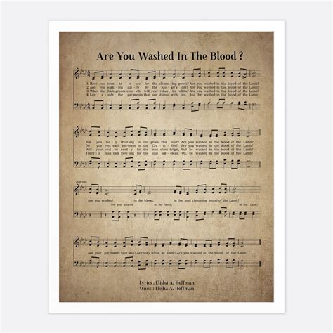 Are You Washed In The Blood Vintage Hymn Wall Art Print | Etsy