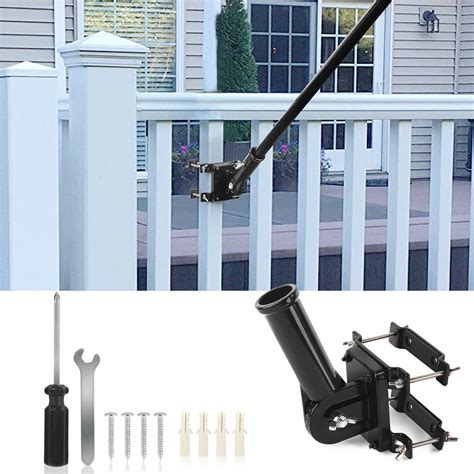 Buy Adjustable Flag Pole Bracket | Two Installation Methods - Metal ...