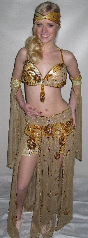 Mata Haribelly Dance Costumesequinscrsytalshand Beadedgold Netshimmery5 Pieces Netted Netflapper ...