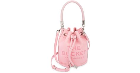 Marc Jacobs The Leather Mini Bucket Bag in Pink | Lyst