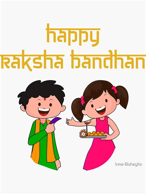 "Happy Raksha Bandhan T-Shirt" Sticker by Inna-Buhayko | Redbubble