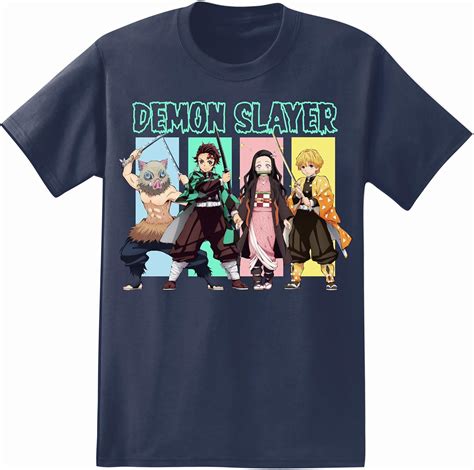 Demon Slayer Mens Anime T-Shirt Kimetsu No Yaiba Shirt Tanjiro Kamado ...