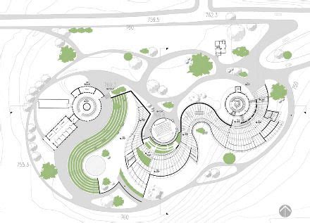 Amphitheatre in Parks: Site Plan and Design Drawing