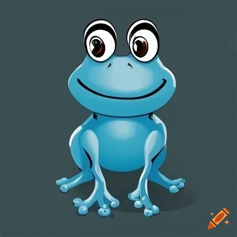 Cartoon illustration of a blue frog on Craiyon