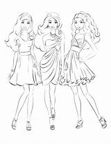 Fashion Model Outline Coloring Pages sketch template