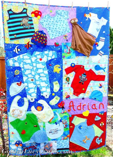 Baby Clothes Memory Quilt - GoldenLucyCrafts