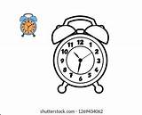 Kids Coloring Book Cartoon Alarm Vector เวกเตอร์สต็อก ปลอดค่า  sketch template