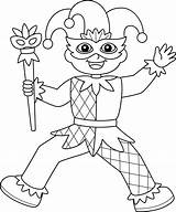 Mardi Gras Jester Boy Isolated Coloring Page 15867720 Vector Art At  sketch template