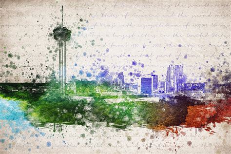 San Antonio Skyline Drawing at PaintingValley.com | Explore collection of San Antonio Skyline ...