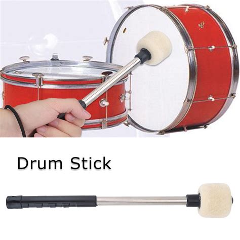 OTVIAP Durable Bass Drum Mallet Drumstick with Wool Felt Head Percussion Marching Band Accessory ...