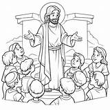 Premium Vector  Christian Jesus Preaching coloring Page For Kids sketch template