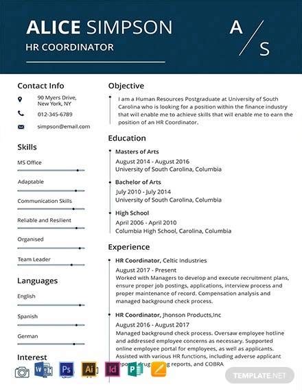 Free 18 Sample Hr Resume Templates In Ms Word Pdf - Riset