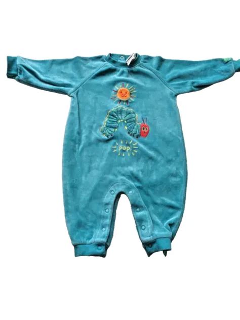 CARTER'S ERIC CARLE VERY HUNGRY CATERPILLAR Infant Velour Romper Lt Green 6-9 mo $24.99 - PicClick