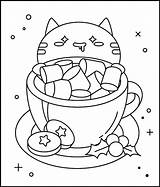 Cute Marshmallow Coloring Pages sketch template