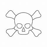 Coloring Page With Skull and Crossbones For Kids 11179624 Vector Art At  sketch template