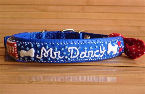 Dog Name Collar Dog Name Tag Collar Dog ID Collar - Etsy