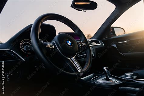 BMW M2 F87 Competition interior and steering wheel. Kyiv, Ukraine - October 2022. Stock Photo ...