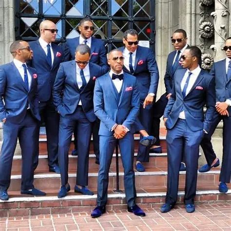 Newest Navy Blue Groomsman Suit 3 Pieces Groom Tuxedos Mens Wedding Prom Suits Best Man ...