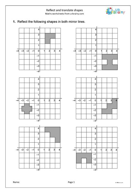 Reflect and translate shapes - Geometry (Shape) Maths Worksheets for Year 6 (age 10-11) by ...