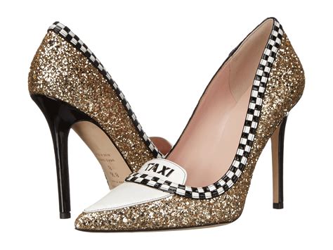 Kate spade new york Lexi Taxi Glitter/patent Pump in Metallic | Lyst