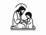 Coloring Page With Jesus Healing  sketch template