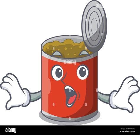 Surprised canned food on the table cartoon Stock Vector Image & Art - Alamy