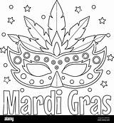 Mardi Gras Jester Mask Coloring Page For Kids Stock Vector Image & Art  sketch template