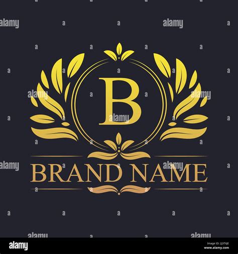 Golden vintage ornamental alphabet B logo design. Luxurious golden elegant letter B logo design ...