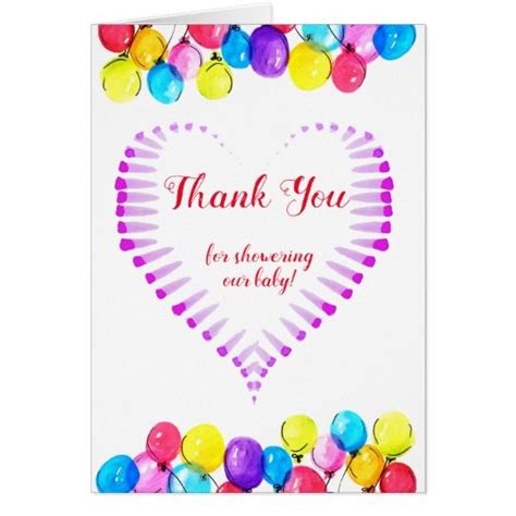 Purple-red Thank You | BALLOON LOVE | Baby shower | Zazzle.com ...