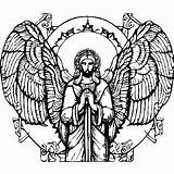 Orthodox Guardian Archangels Coloring Page · Creative Fabrica sketch template