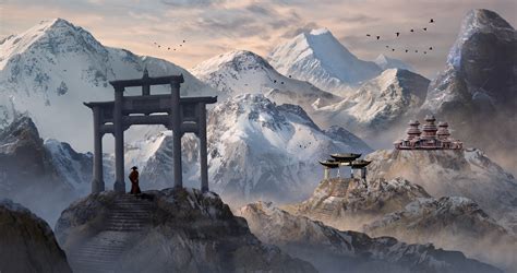 Chinese Village - Matte Painting on Behance