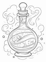 Premium Photo  Magic potion Bottle Magical Fairytale Fairy coloring sketch template